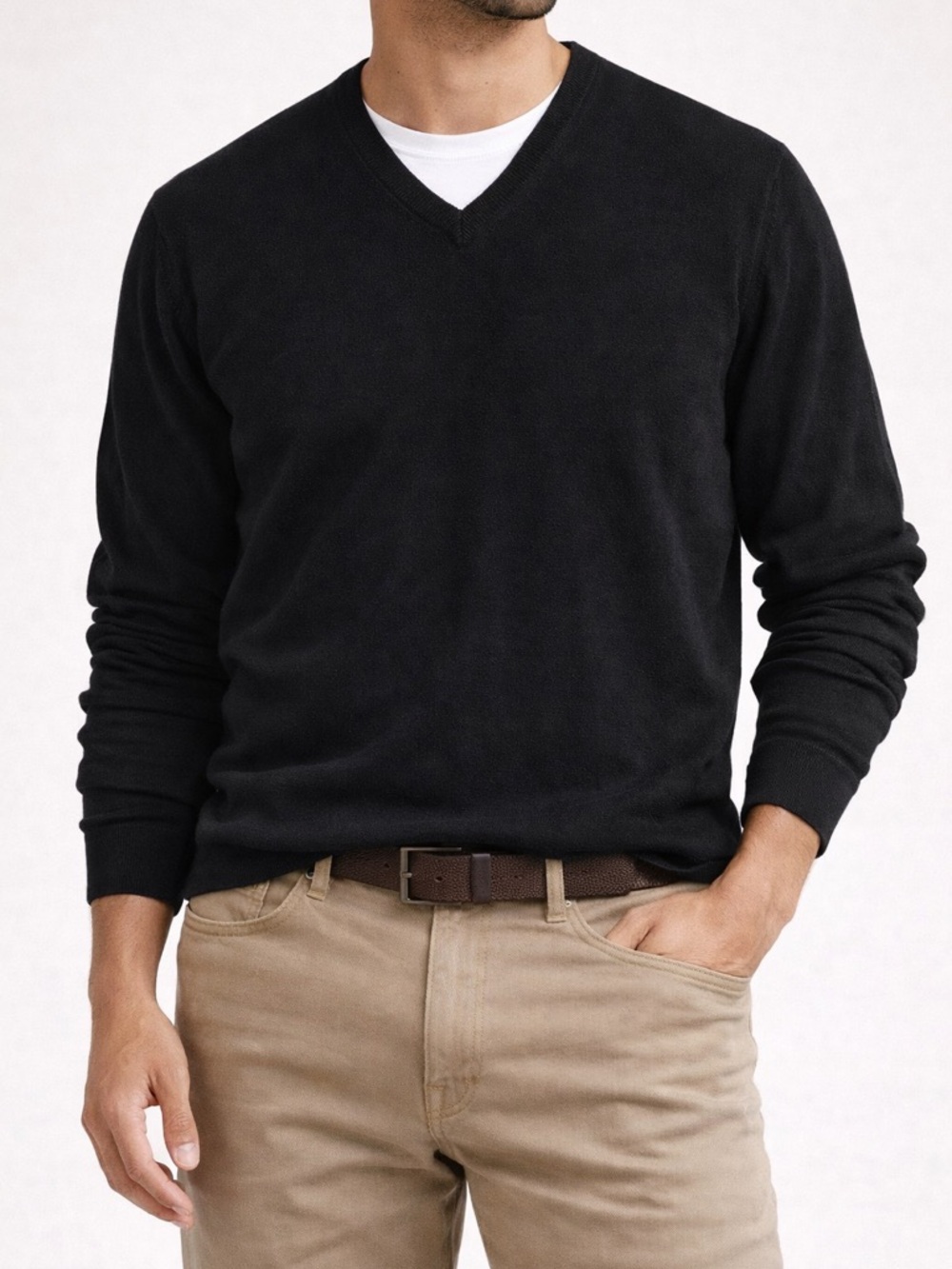 ✨ NWT - Horst Black V-Neck Sweater XL | 100% Merino Wool Blend | Made in Italy